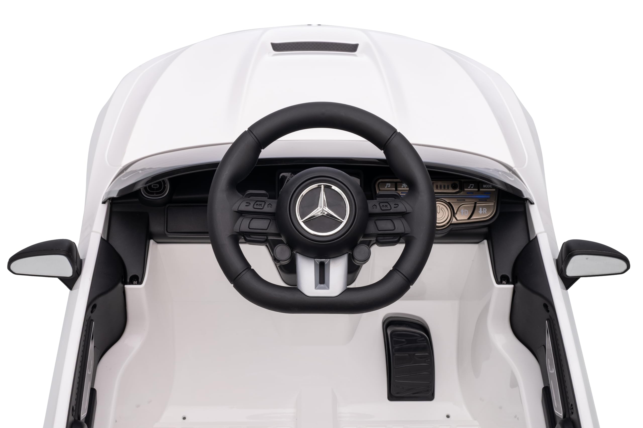 FINOOS Kinder Elektroauto 12V mit Fernbedienung – Mercedes CLE53 - AMG - Elektrofahrzeug - 2 türig - MP3 - Hupe - LED Leuchten - Bluetooth (Grau)