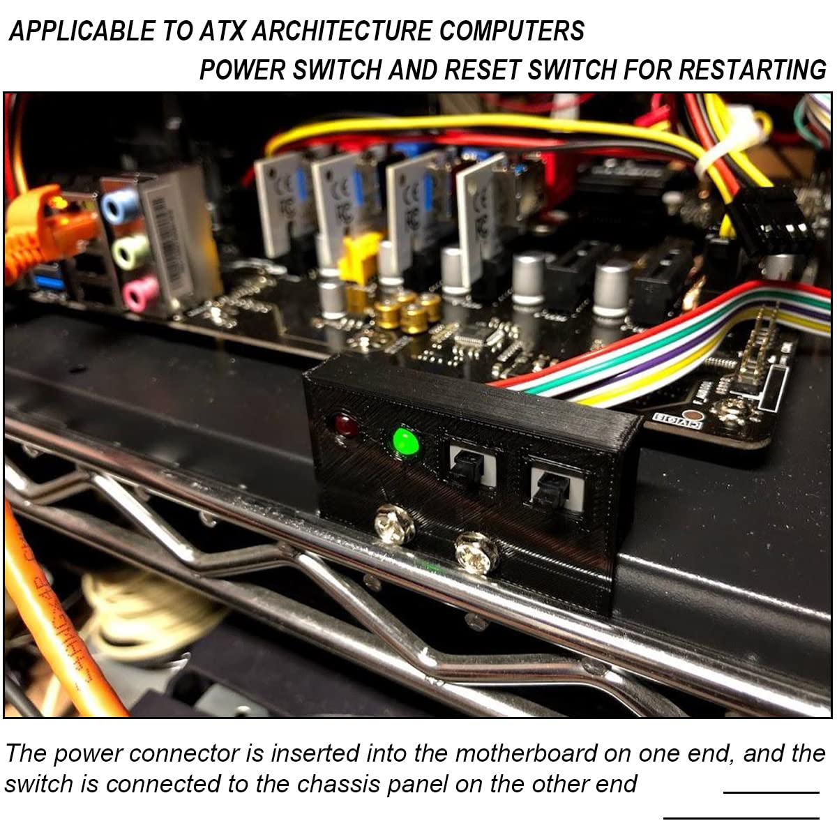 50cm Desktop Computer PC Case Power Cable SW Re-starting Switch Reset HDD LED