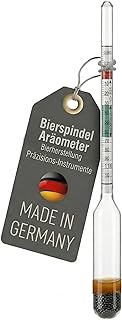 Lantelme Bier Aräometer Bierspindel aus Glas 17cm | Messpindel zur Bestimmung von Stammwürze Zuckergehalt zum Gärverlauf | für Bierherstellung Hobbybrauer | Deutsche Herstellung