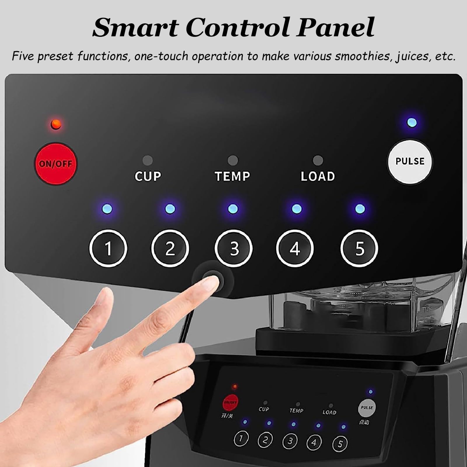 Kommerzieller Mixer, 2200W Smoothie-Maker mit Lärmschutzschild und 68oz-Krug, Ice-Crush-Pro mit 6 Klingen aus Edelstahl für Restaurants, Shakes und Küchen