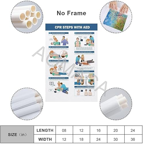 Miniatura 2 de RCIDOS Póster de conocimiento de primeros auxilios, RCP y AED, guía de pasos de primeros auxilios, pósteres e impresiones artísticas de pintura en
