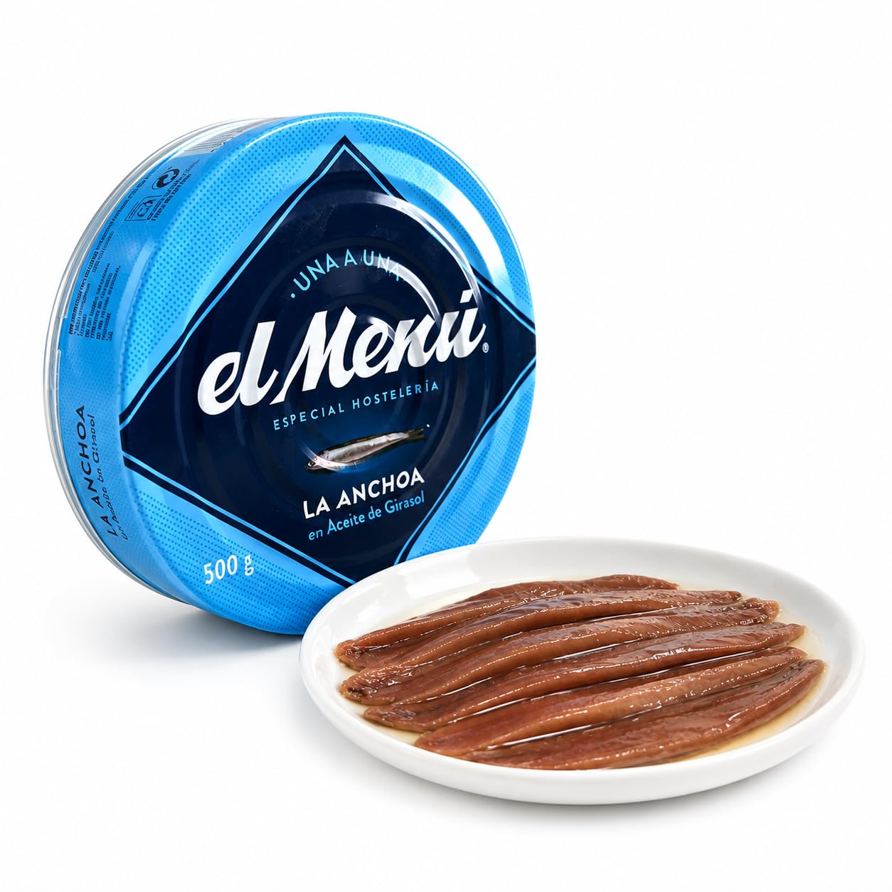 Anchoa en Aceite de Girasol Especial Hostelería El Menú 500g | Conserva Premium para Sector HORECA | Ideal Restauración, Tapas y Cocina Profesional