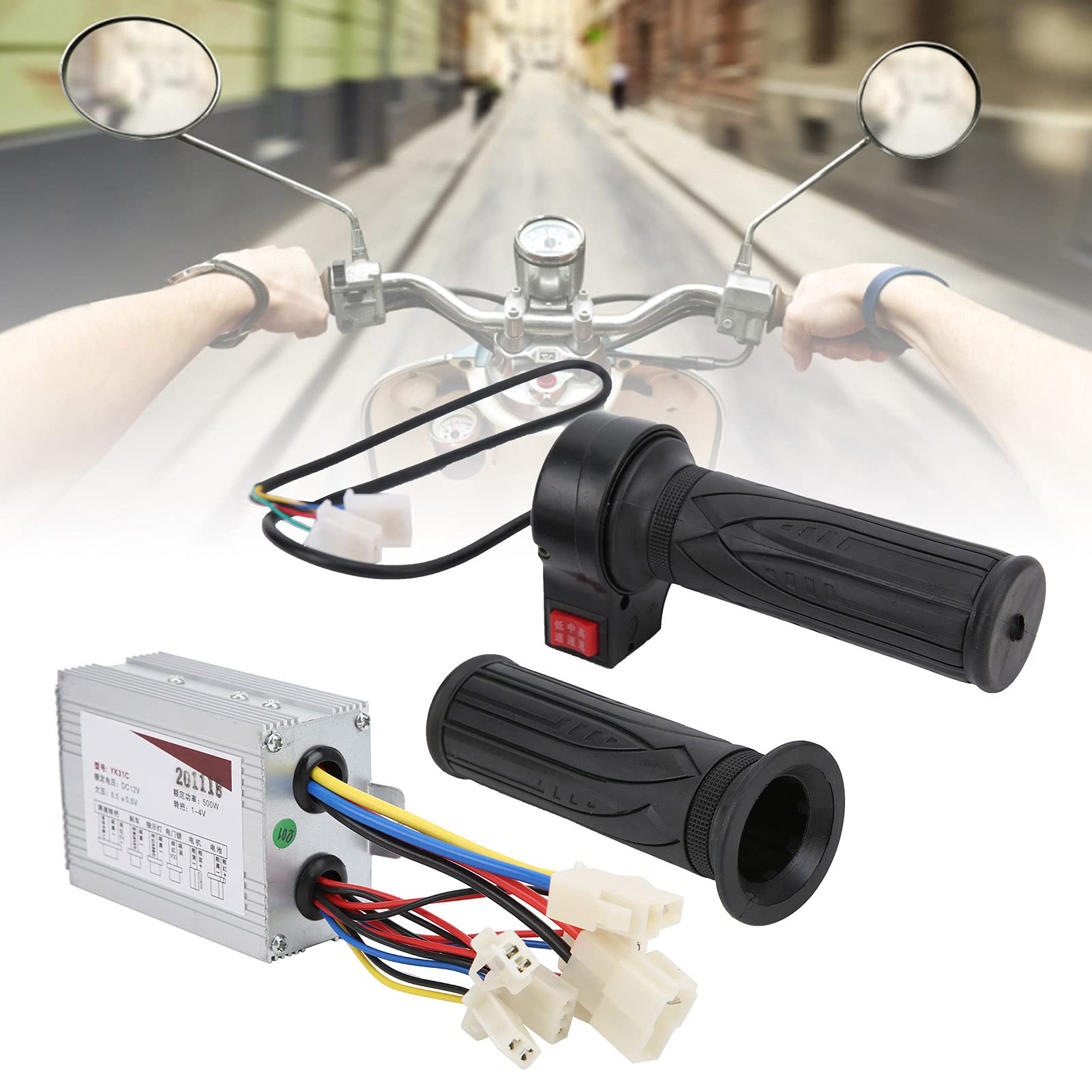 Poignées d'accélérateur de vélo 12v 500w, contrôleur de Brosse, poignée à 3 Vitesses, Accessoire de vélo électrique