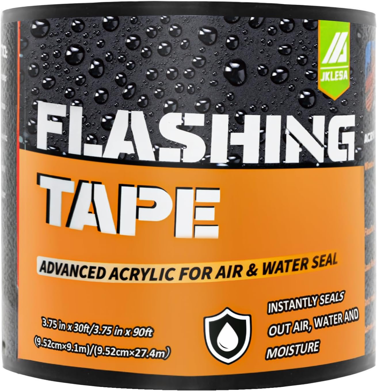 Flashing Tape for Windows and Doors, 3.75 in x 90 ft Roll, Acrylic Adhesive, Self-Adhesive Flashing Tape, Waterproof, UV Resistant, Great for Sealing Doors, Windows, and Construction & Repairs(6 pack)