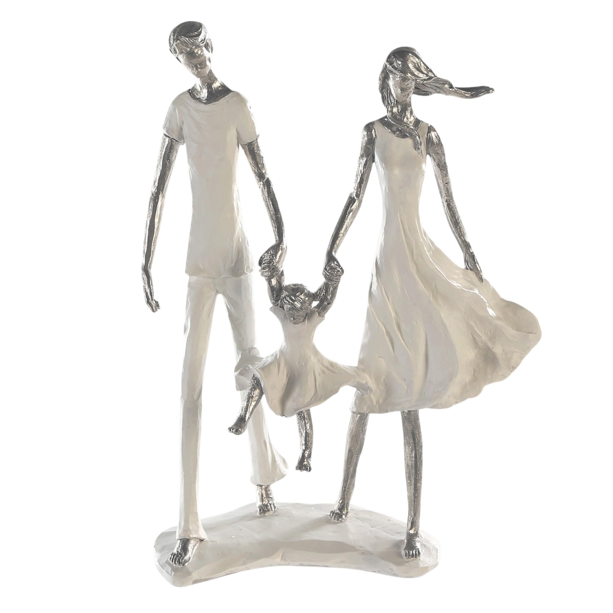 Casablanca Skulptur Family, Deko Figur Weiß, Kunstharz Statue Wohnzimmer, Büro Dekoration H. 12 cm x B. 31 cm - Moderne Familien Skulpturen, Zusammenhalt Familie