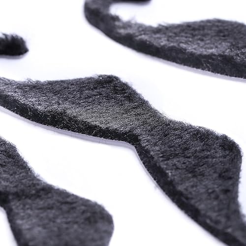 Miniatura 3 de Whaline Bigotes falsos autoadhesivos grandes de 5 pulgadas, bigote negro novedoso para fiesta de disfraces (6 piezas)