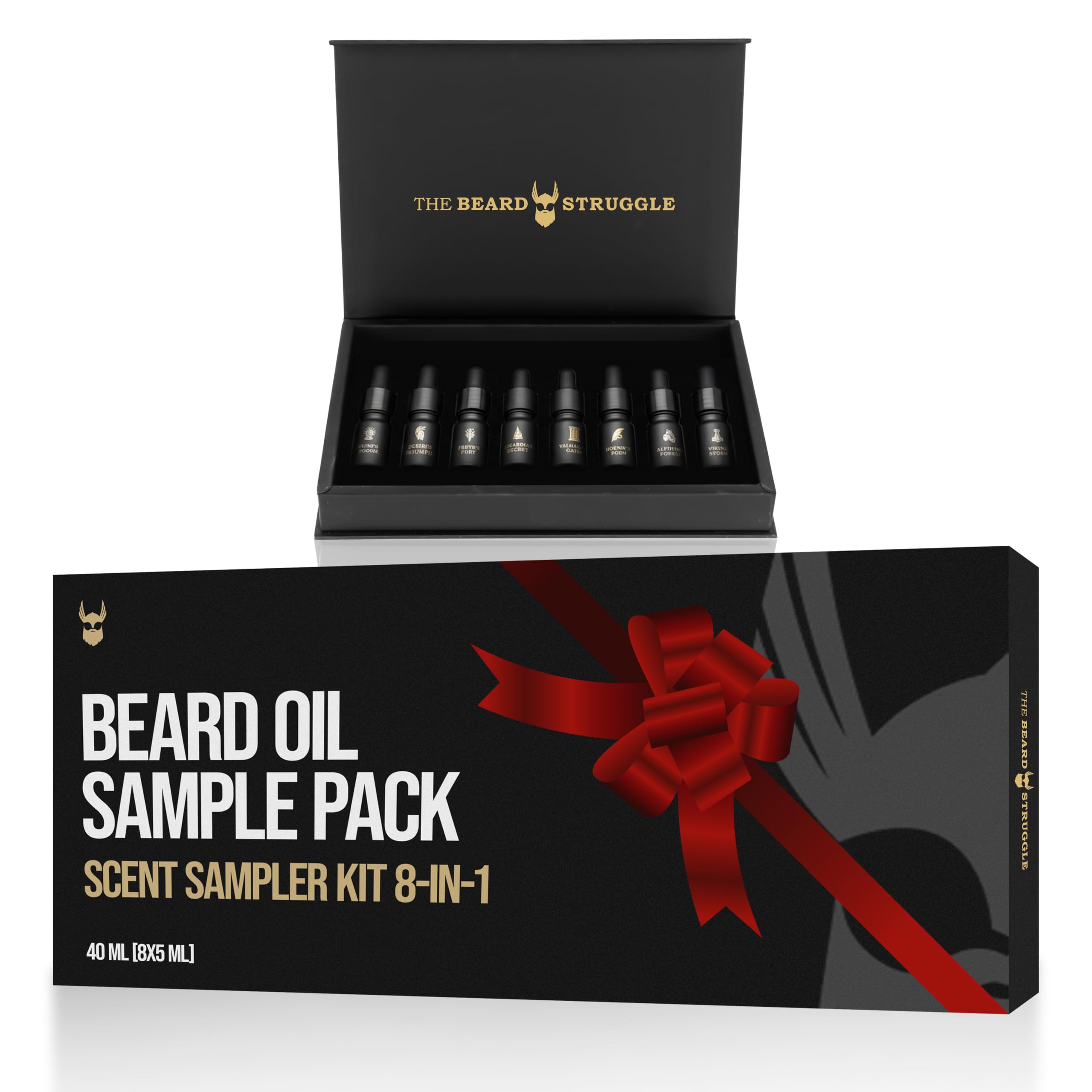 The Beard Struggle Beard Oil Scent Sampler Kit 8-in-1 8 Premium Viking Beard Oil Scents in 1 Kit