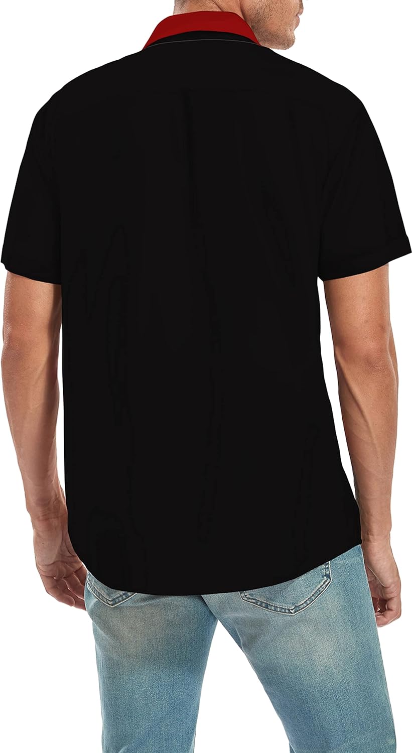 Ecosunny Hawaiian Shirts for Men Short Sleeve Printed Bowling Casual Button Down Collar Beach Shirt - Image 4