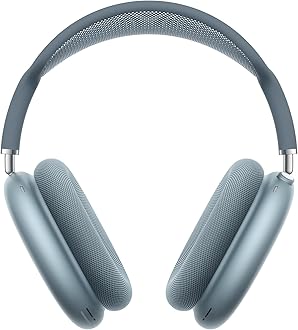 - Apple AirPods Max Wireless Over-Ear Headphones, Pro-Level Active Noise Cancellation, Transparency Mode, Personalized Spatial Audio, USB-C Charging, Bluetooth Headphones for iPhone - Blue