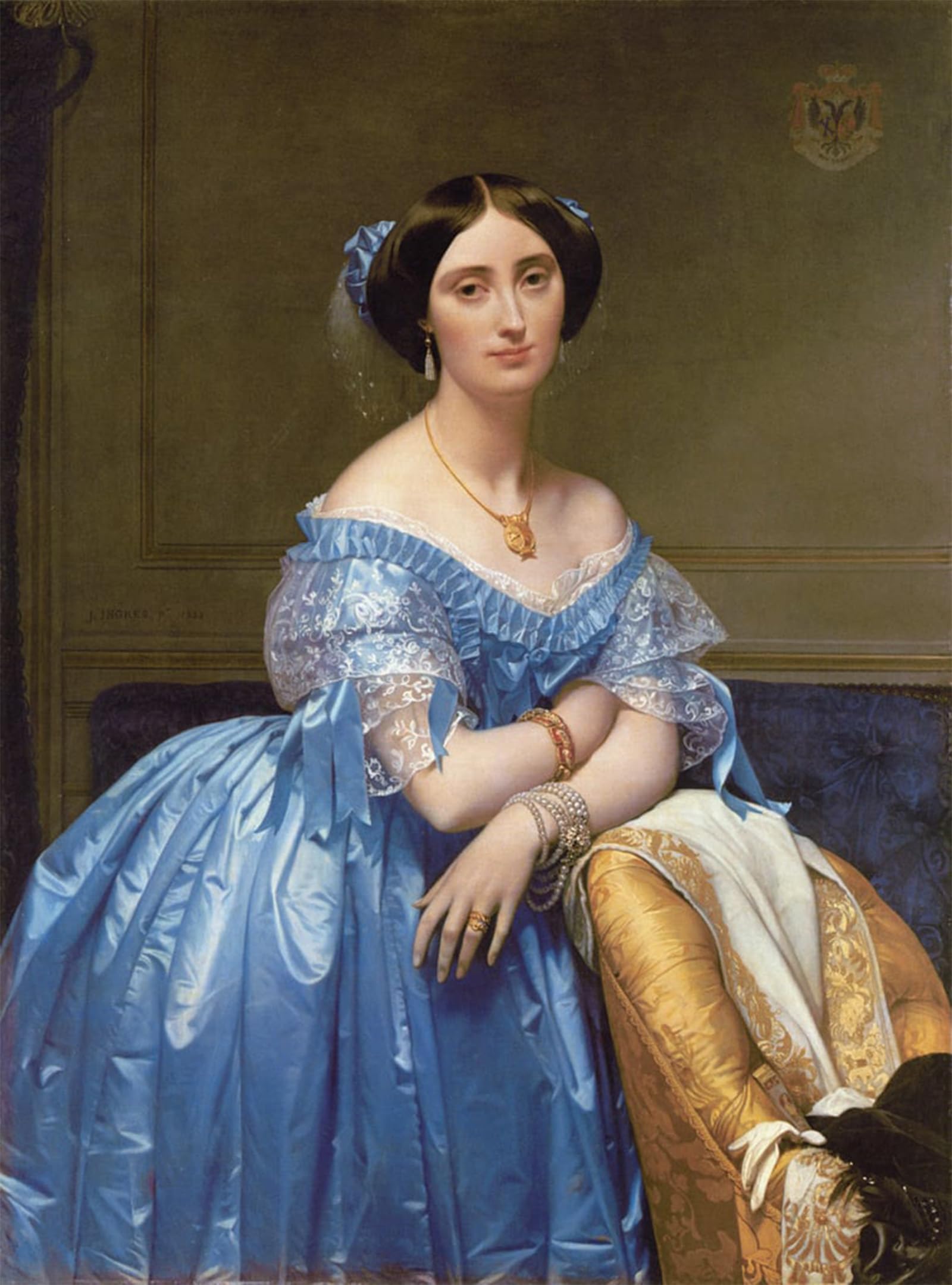 ARTXLXXBN Famous Print Painting Colorful Art Print Portrait of the of Broglie by Jean Auguste Ingres Canvas Art Decorations for Home Decor 60x90cm