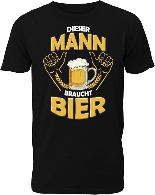 Fun TShirt Herren mit Spruch Dieser Mann Braucht Bier Amazon.de