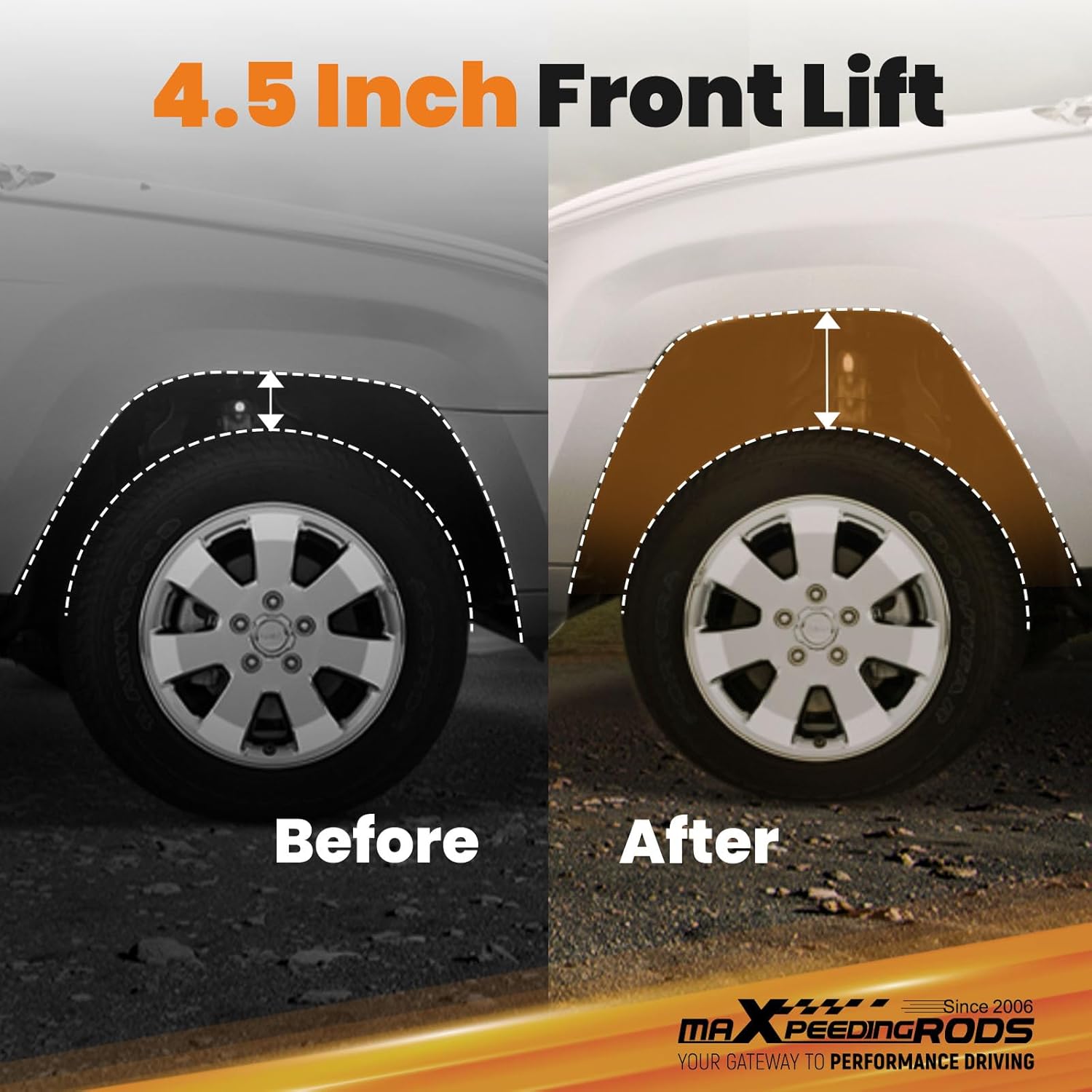 maXpeedingrods 4.5" Lift Spindles Knuckles for Chevy Silverado/GMC Sierra 1500 2WD 2007-2017, for Tahoe/Avalanche/Yukon XL/Suburban/Escalade 2007-2014