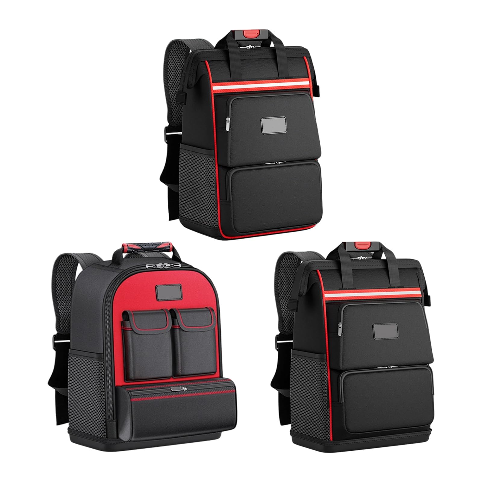 Mochila bolsa de herramientas de tela de gran capacidad para electricista, fontanero, herramientas industriales al aire libre, organización de almacenamiento, correa ajustable, bolsa de herramientas