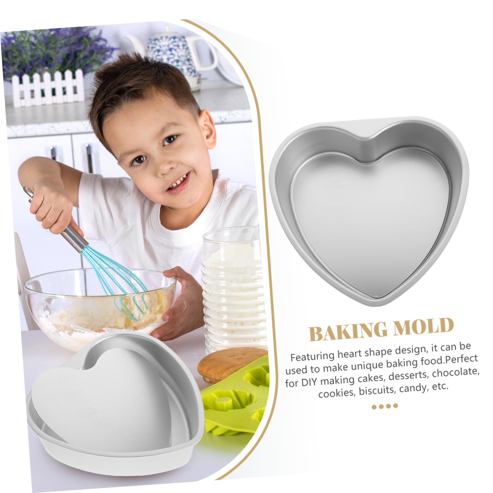 Moule à Gâteau Forme de Cœur Moule à Pâtisserie Antiadhésif pour Gâteaux Desserts et DIY