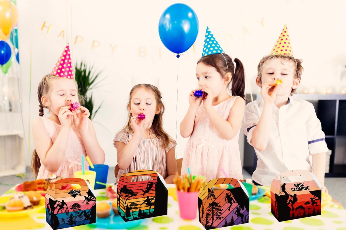 12 Pack Climbing Party Boxes Climbing Party Bags Rock Climbing Goodie Candy Treat Bags for Climbing Party Supplies