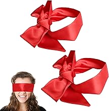 Pack of 2 Satin Sleep Mask Blindfold, Silk Soft Eye Mask for Sleeping and Travel, 62 Inches, Red