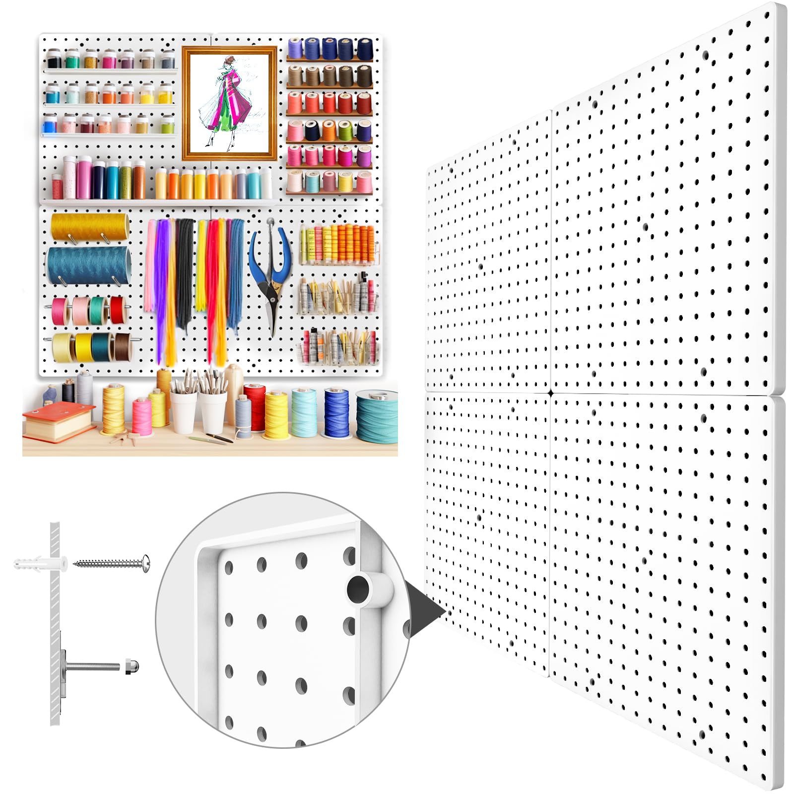 Amazon.com: Pegboard,Peg board 32"*32",Pegboard Wall Organizer with No ...