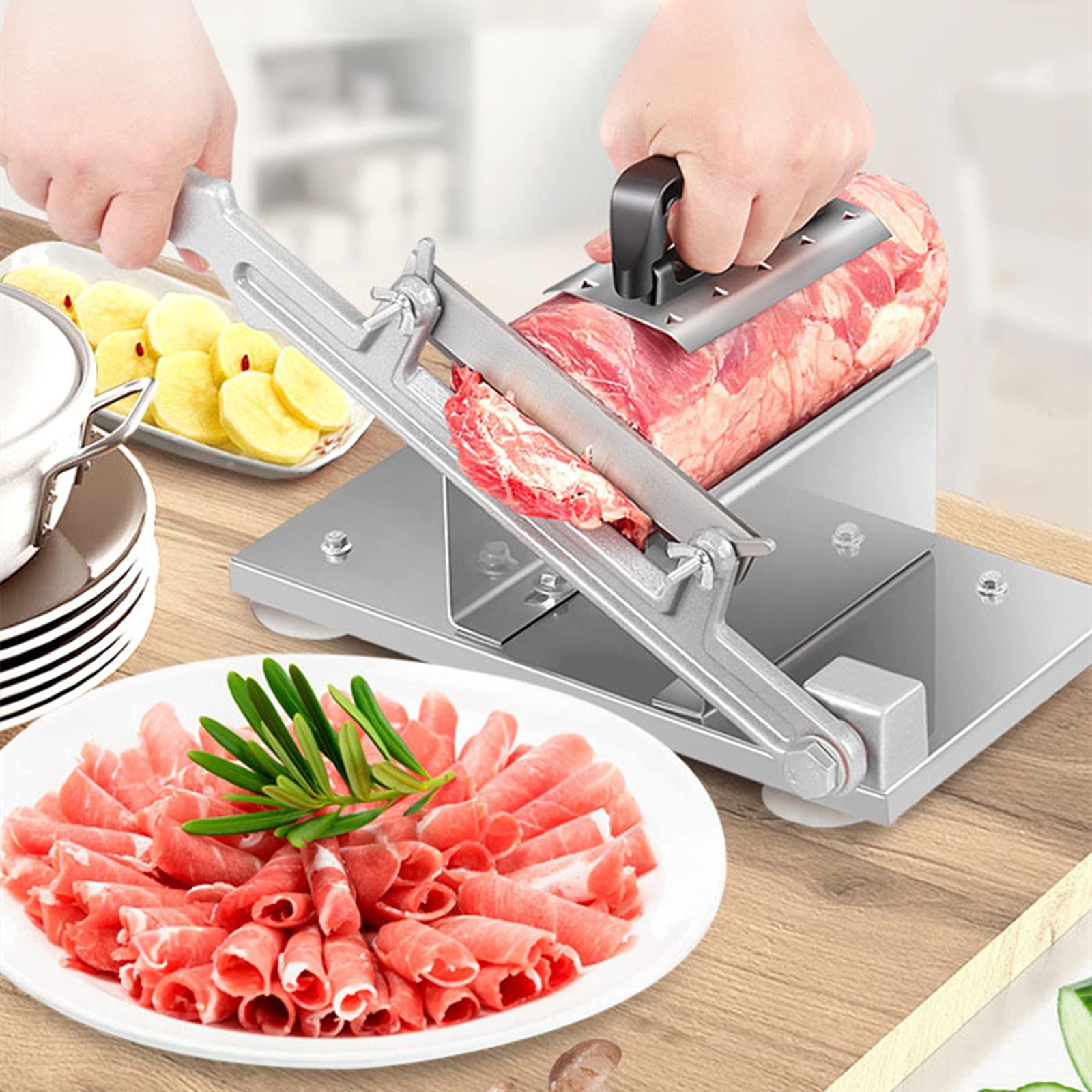 アルミ製手動スライサー Amazon | 手動肉スライサー ミートラムスライサーマニュアルビーフ