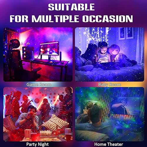 Miniatura 6 de Proyector de estrellas de astronauta, luz nocturna, proyector de galaxia con control remoto, ruido blanco, altavoz Bluetooth, control de aplicación,