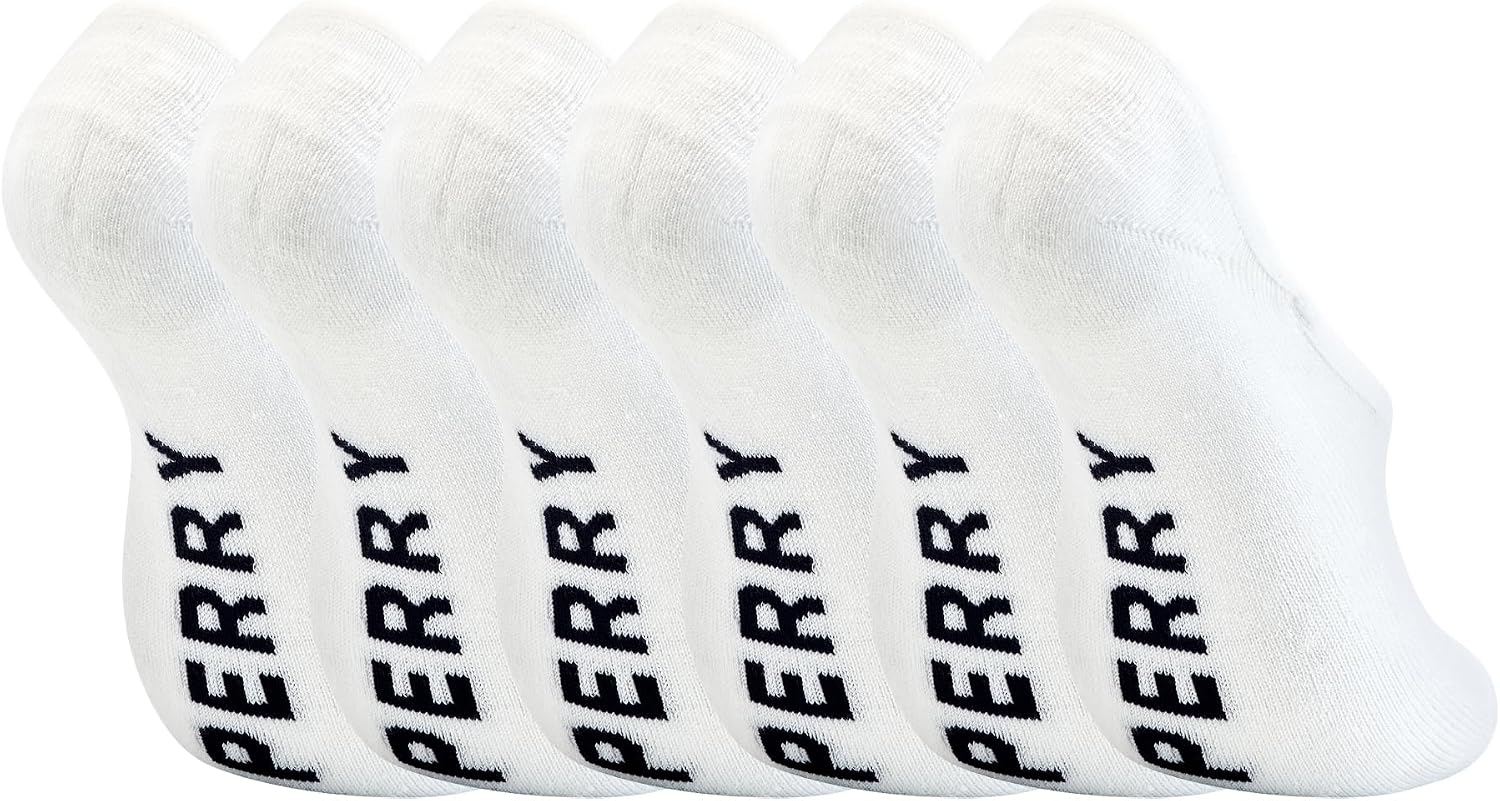 Sperry Women’s 6-Pack No Show Socks - Low Cut Cushioned Invisible Liner Socks for Flats, Loafers, Sneakers