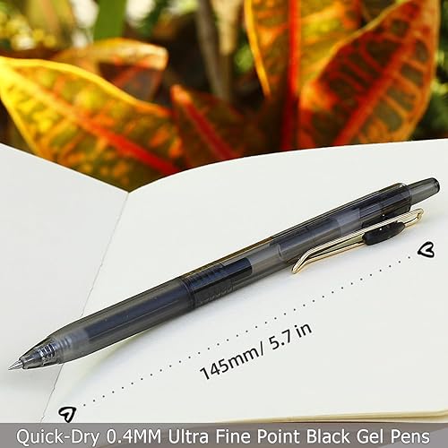 Miniatura 4 de 0.4mm Ultra Fine Point Gel Pen - Quick-Dry Black Ink & Smudge-Free Rollerball for Precise Writing, 8 Count (Professional Grade, Ideal for Exams &