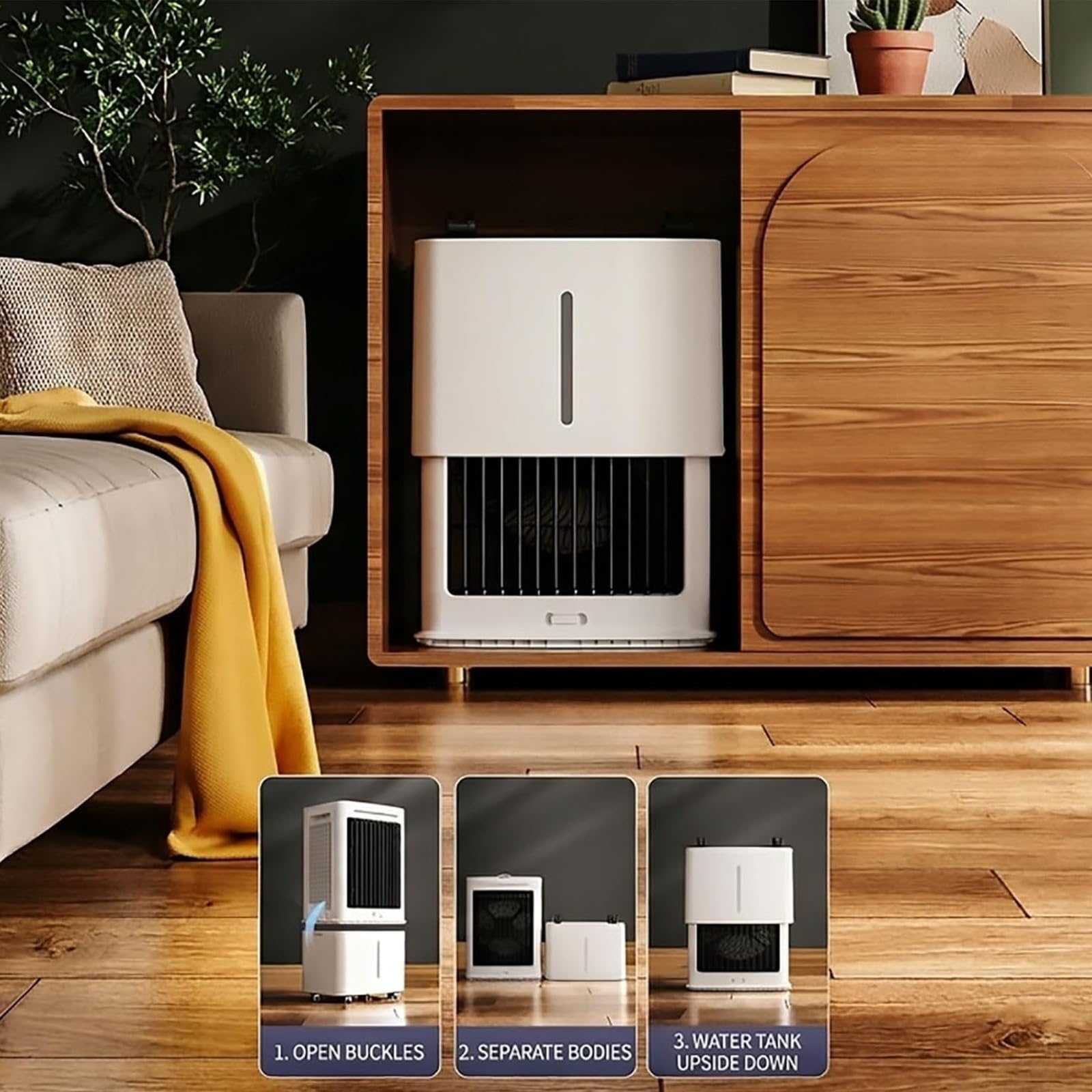 Raffrescatore Portatile Evaporativo con Serbatoio da 25L - Telecomando, 3 Velocità, Ventilatore Senza Finestra, Timer 12H, Raffrescatore per Soggiorno & Camera da Letto