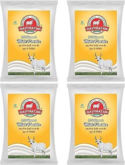 Pure & Premium Skimmed Milk Powder with Extra Protein 500Gm | Perfect for Making Tea & Coffee (Pack of 4)