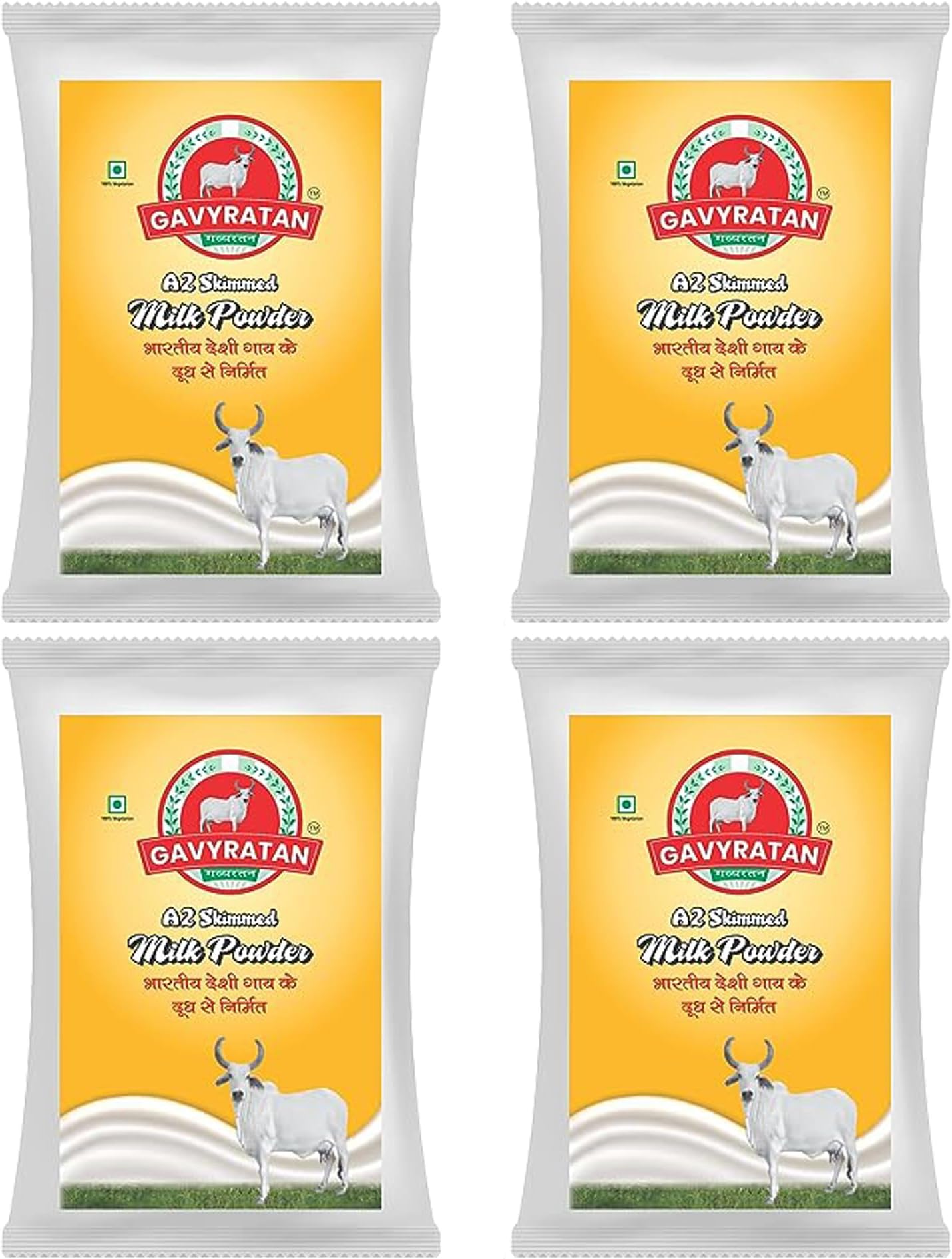 Pure & Premium Skimmed Milk Powder with Extra Protein 500Gm | Perfect for Making Tea & Coffee (Pack of 4)