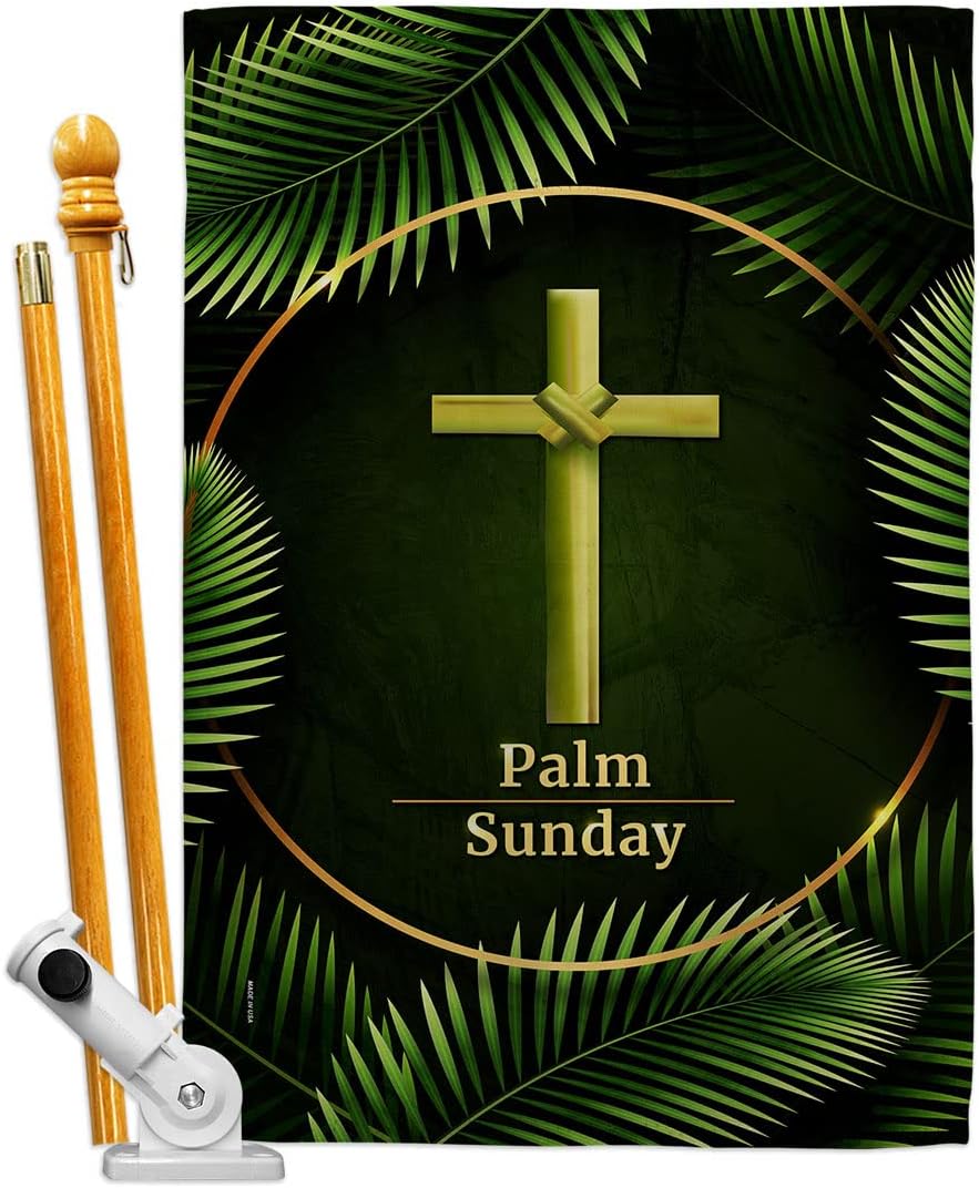 Palm Sunday House Flag Religious Faith Hope Grace Peace Dove Christian Religion Easter Small Decorative Gift Yard Banner Made In USA 28 X 40