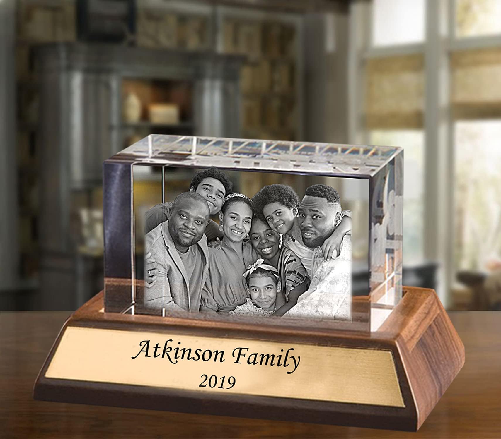 Custom Engraved Photo Glass Block, Personalized Crystal Paperweight as a Birthday Gift, Wedding Anniversary, Retirement Gift or Couples Gift