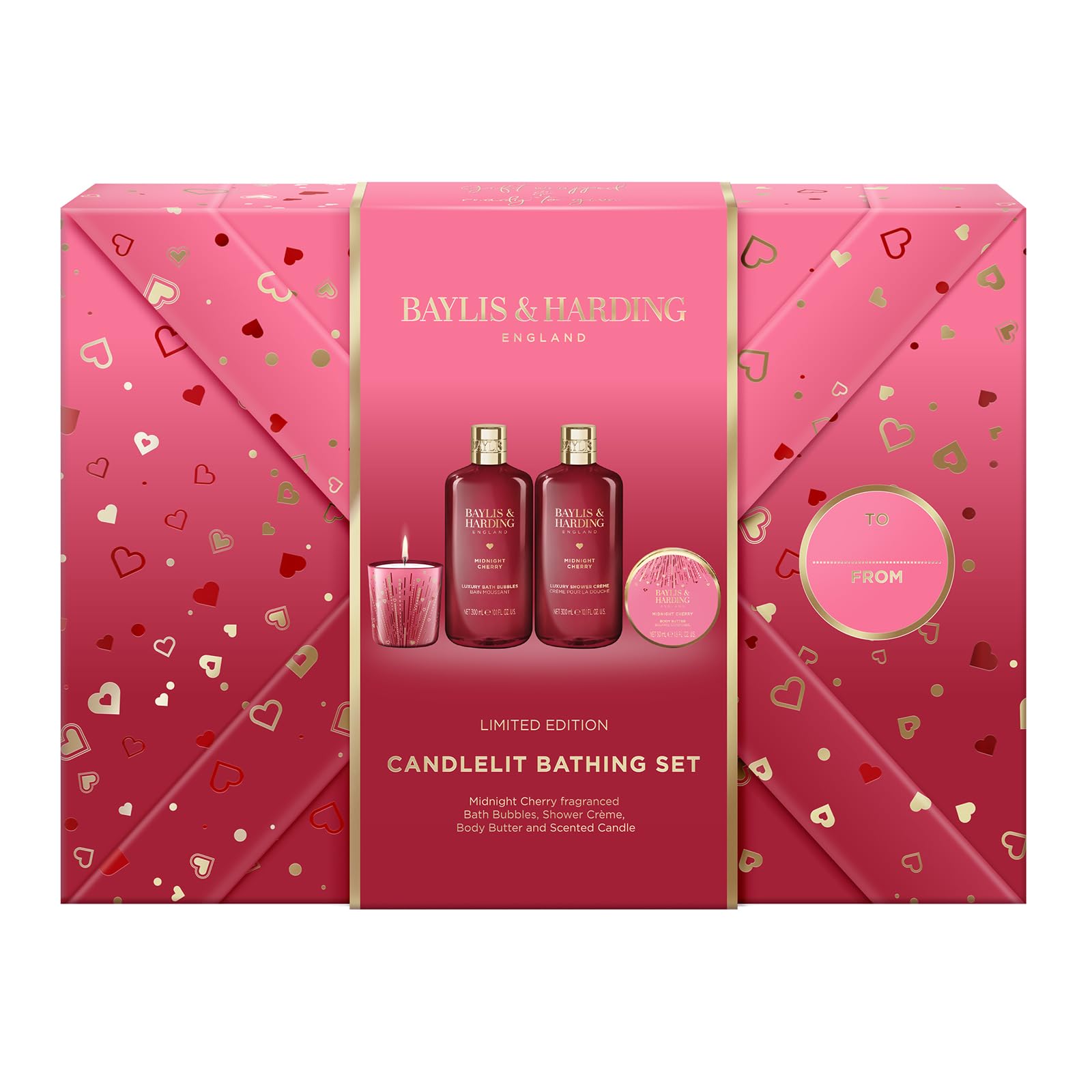 Baylis & Harding Midnight Cherry Gift Wrapped Candlelit Bathing
