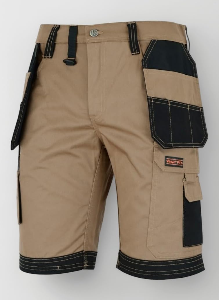 Men Holster Work Shorts - Heavy Duty Safety Combat Cargo Summer Shorts - Multi Pockets - Triple Stitched - Durable Workwear
