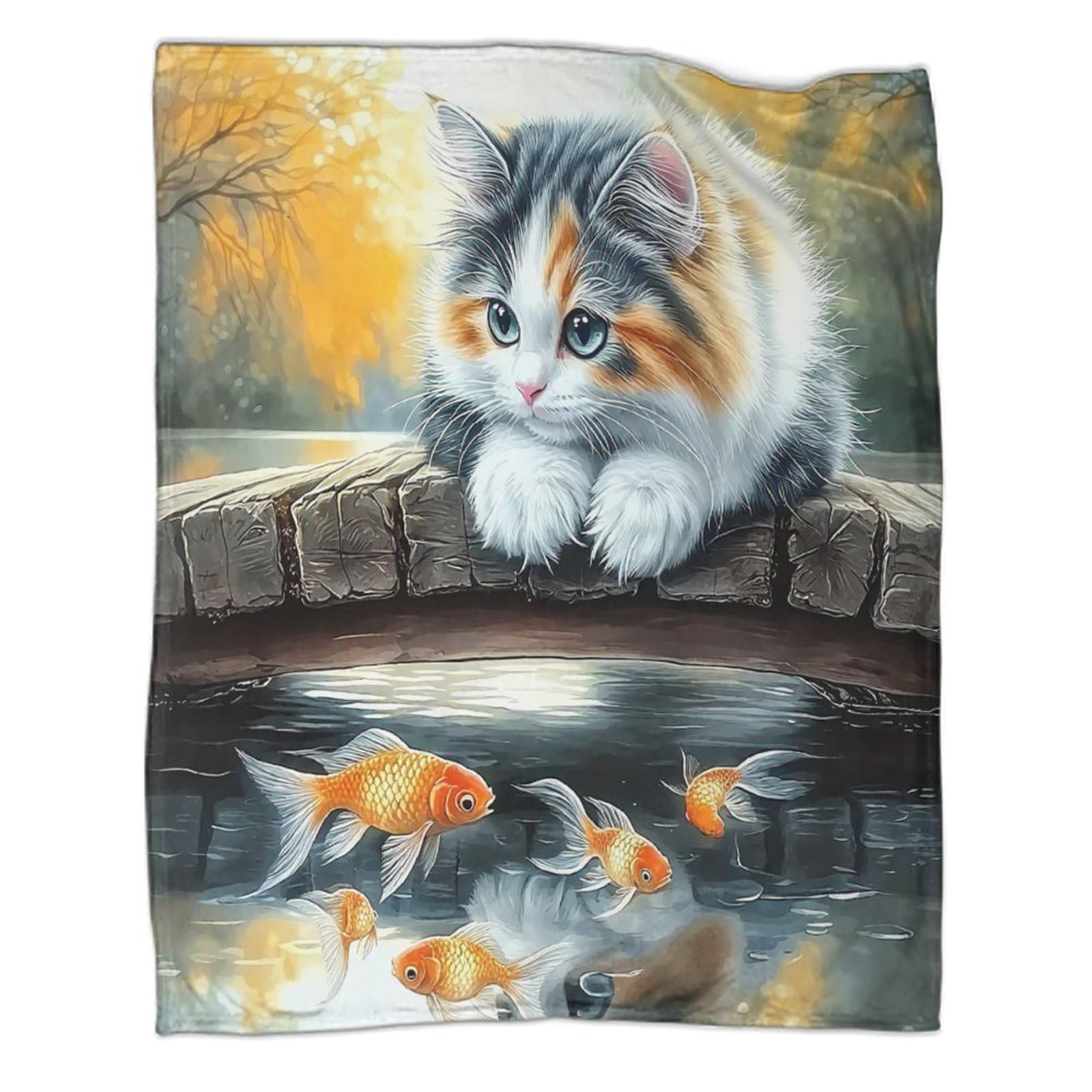 Couverture chaude 3D chat flanelle jetable plaid enfant et adulte 100x130 cm