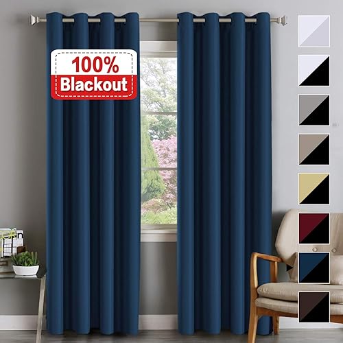 Double Window Curtains In Blue Amazon Com