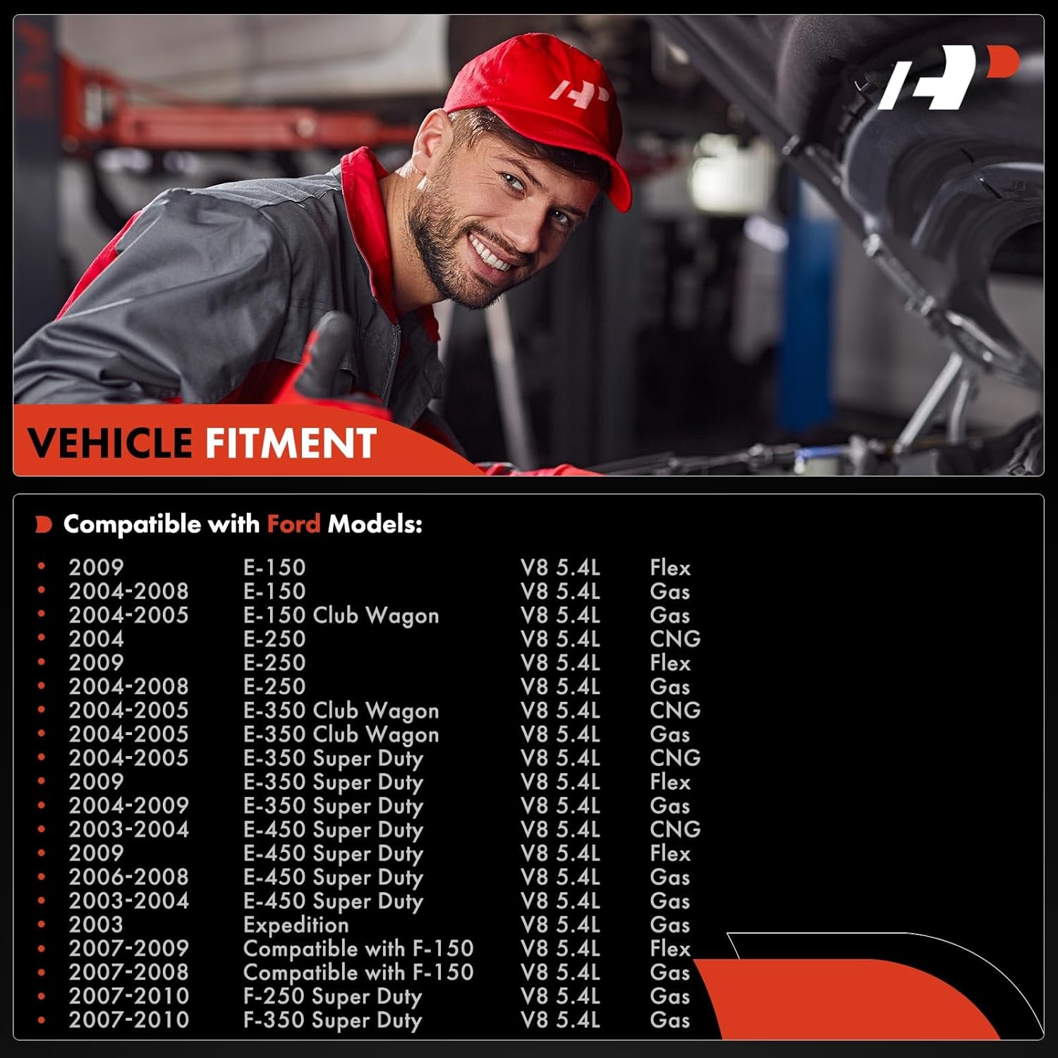 A-Premium Fuel Injectors Compatible with Ford E-150, E-250, Expedition, F-150, E-150/E-350 Club Wagon, E-350/E-450/F-250/F-350 Super Duty, 2003-2009, V8 5.4L, Replace# 0280158138