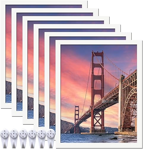 Miniatura 43 de 6 juegos de marcos de fotos de 8 x 10 pulgadas, marcos para lienzo de 8 x 10 pulgadas, collage de fotos, póster, certificado, galería de pared, Negro