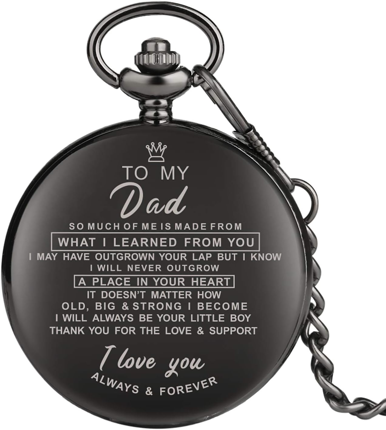Mens Dad Pocket Watches to My Dad Quartz Fob Watches with Chain Fob Pendant for Men Daddy Birthday Father's Day Gifts
