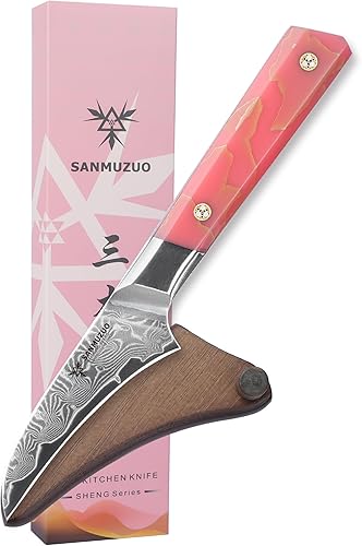 Miniatura 6 de Cuchillo de Utilidad de Cocina de 5 Pulgadas, Cuchillo de Chef Profesional de Cocina, Acero en Polvo de Damasco Ultra Afilado con Mango de Resina de