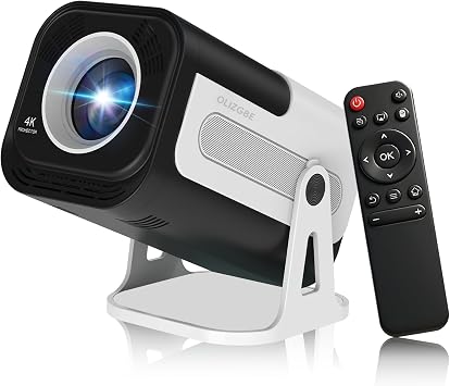 Mini Portable Projector with Wifi and Bluetooth, Built in Apps, Support 4K, 180 Rotation Auto Vertical Keystone, 5W Speaker, Movie Projector Compatible With HDMI/USB/TV Stick/Smartphone/Laptop