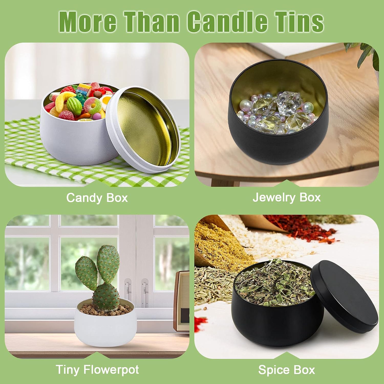 Blisshelf 48 Pack Black Candle Tins 8 oz and 4 oz, Candle Jars for Making Candles, Tinplate Candle Tins with Lids Bulk, Candle Containers for DIY Candle Making, Candle Making Kit, Storage Tins, Black