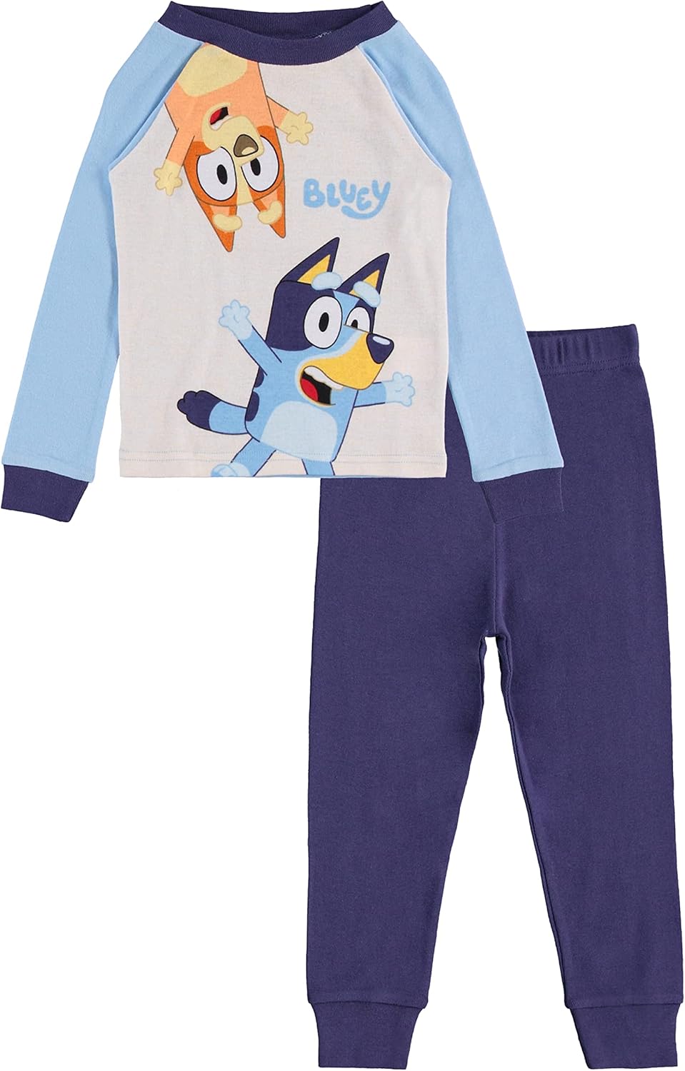 Bluey Toddler Boys Pajama Set, Bandit and Chilli - 2-Pack of 2-Piece Long Sleeve and Pants Pajama Set