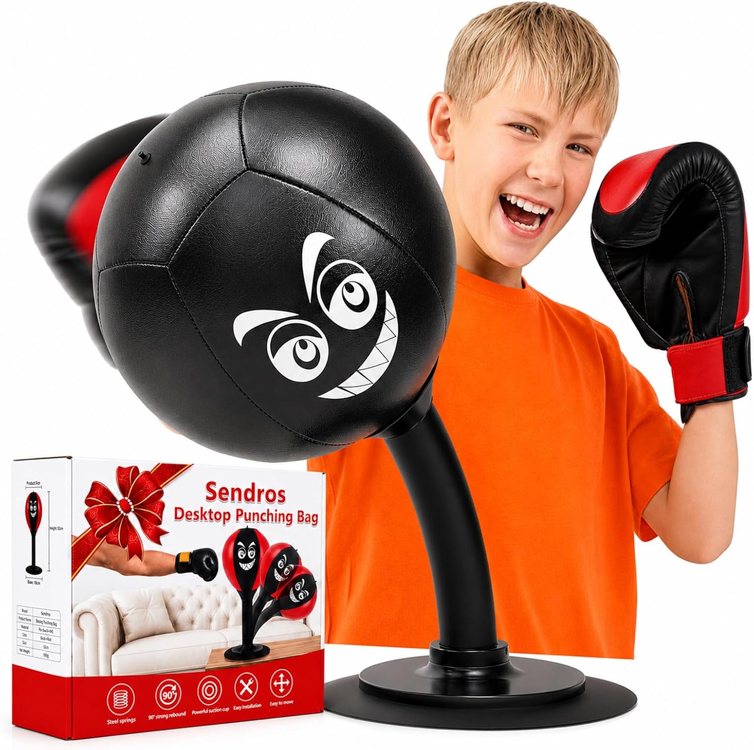 Desktop Punching Bag, Desk Punching Bag with Silicone Sucker and Quick Rebound Function, is a Portable Decompression for Adult Gamers' Families and Offices