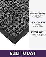 Vista 3 de DEXI - Tapete para puerta delantera para interiores y exteriores, tapete de bienvenida duradero y resistente, antideslizante, de perfil bajo, fácil