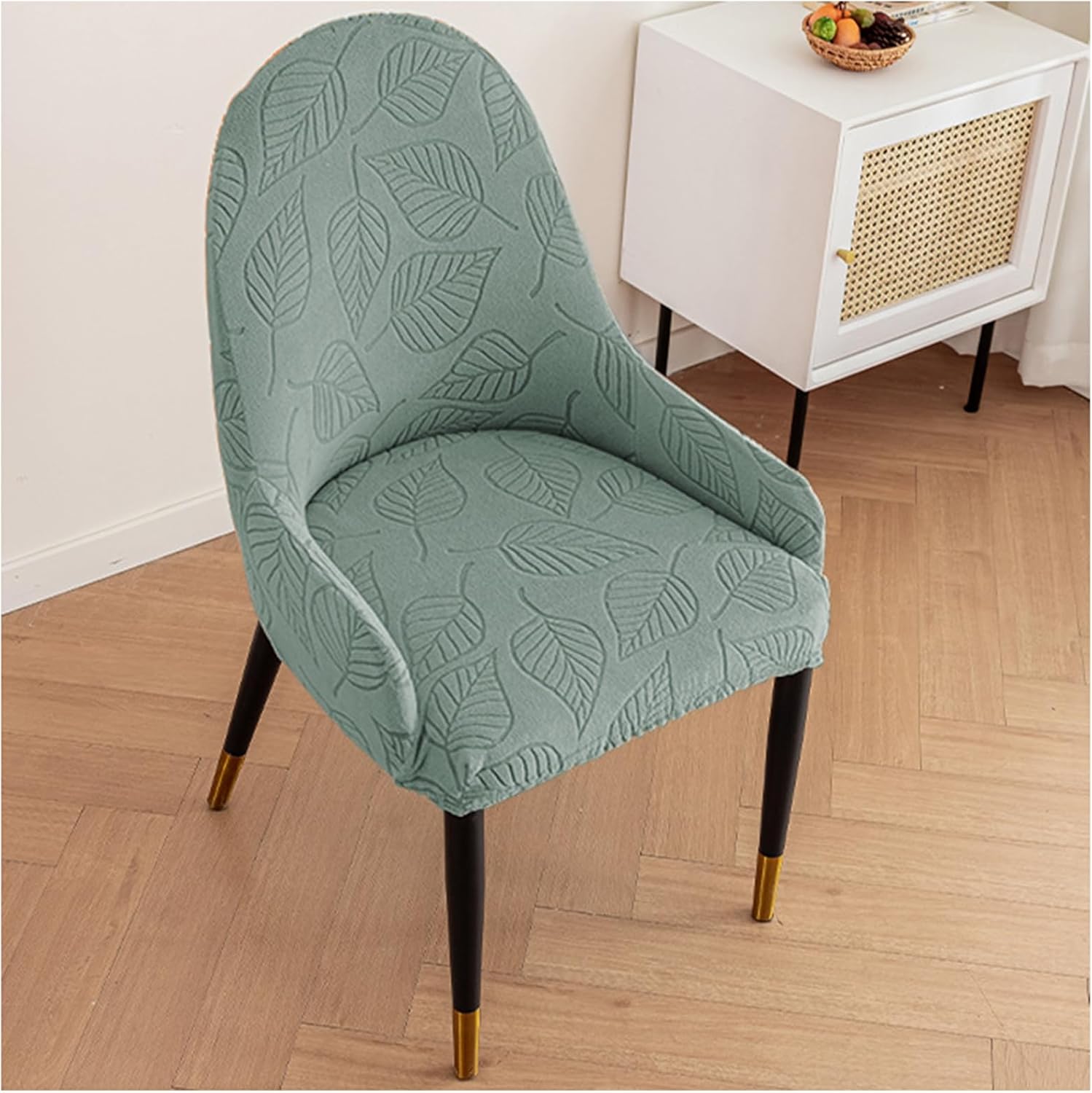 Stretch Curved Back Dining Chair Covers with Armrest, Dining Room Chairs Set of 4, Vanity Office Desk Chair Covers Bar Stool Seat Covers for Chairs,E