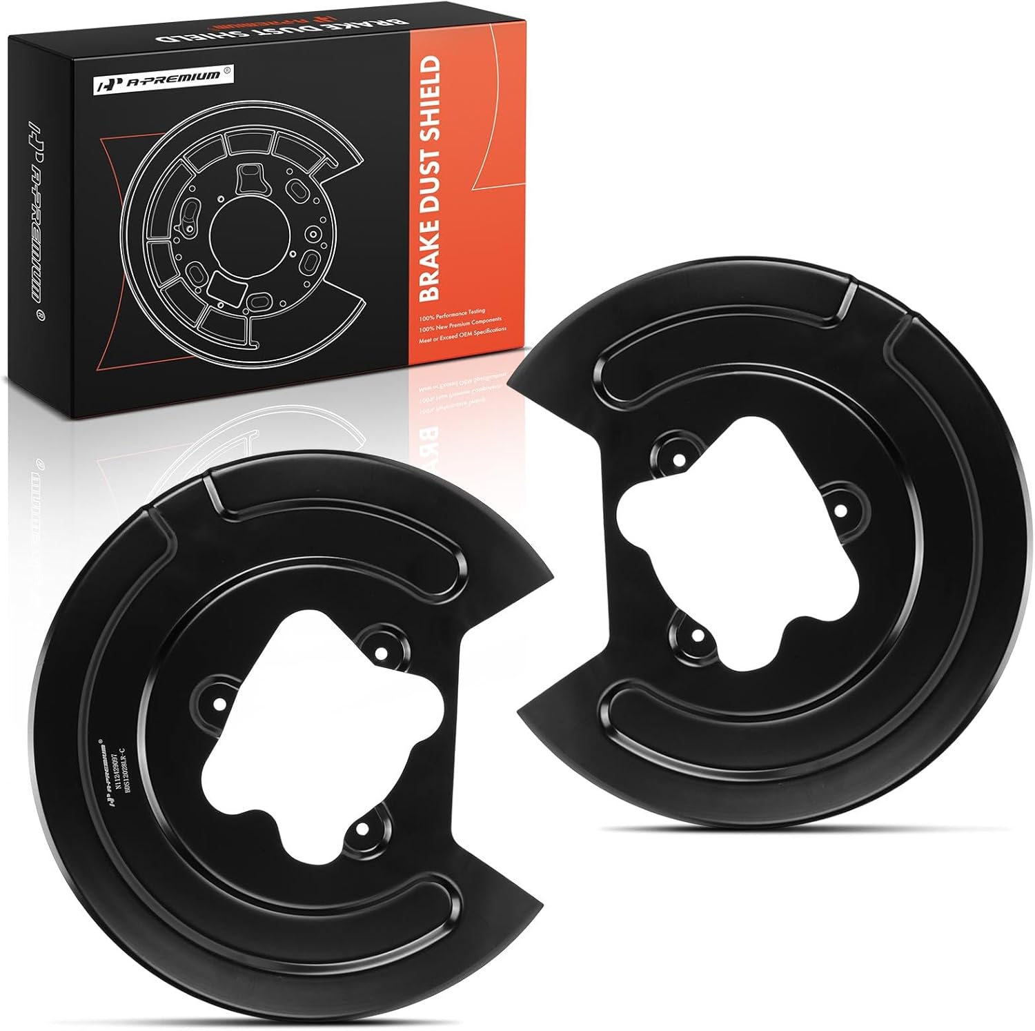 A-Premium Rear Driver & Passenger Side Brake Dust Shield Compatible with Ford & Lincoln Models - Explorer, Taurus, Flex, Police Interceptor Utility & Lincoln MKT, 2013-2019, 2-PC Set