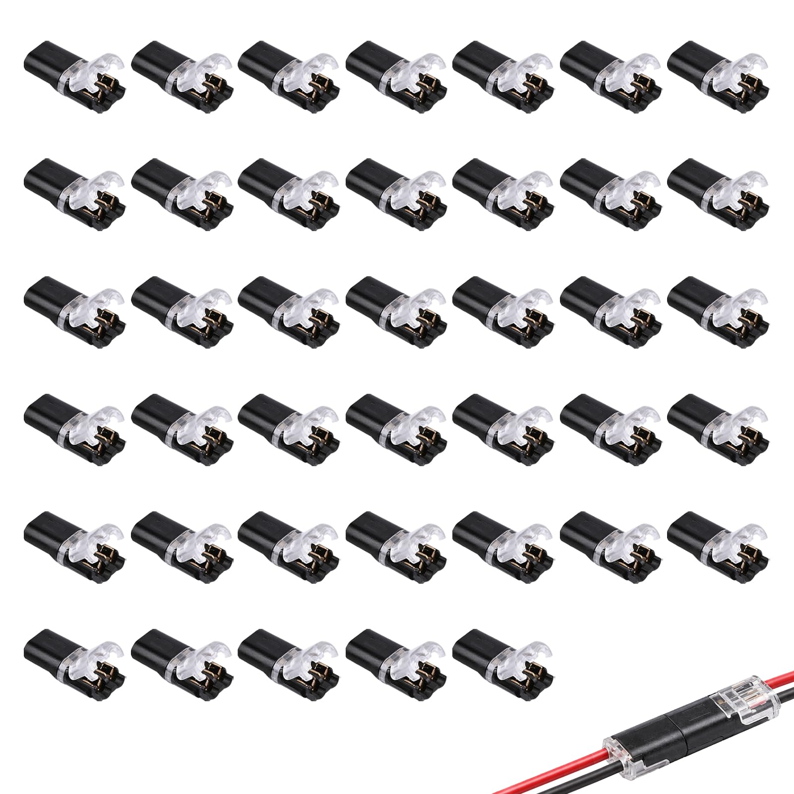 40 Stück Auto Kabelverbinder Wasserdicht, 2 Pin Stecker Kabelverbinder 18–22 AWG Kabel Schnellverbinder Verriegelung KFZ LKW Motorrad LED Beleuchtung Lötfreie Kabelverbindung Staubdicht