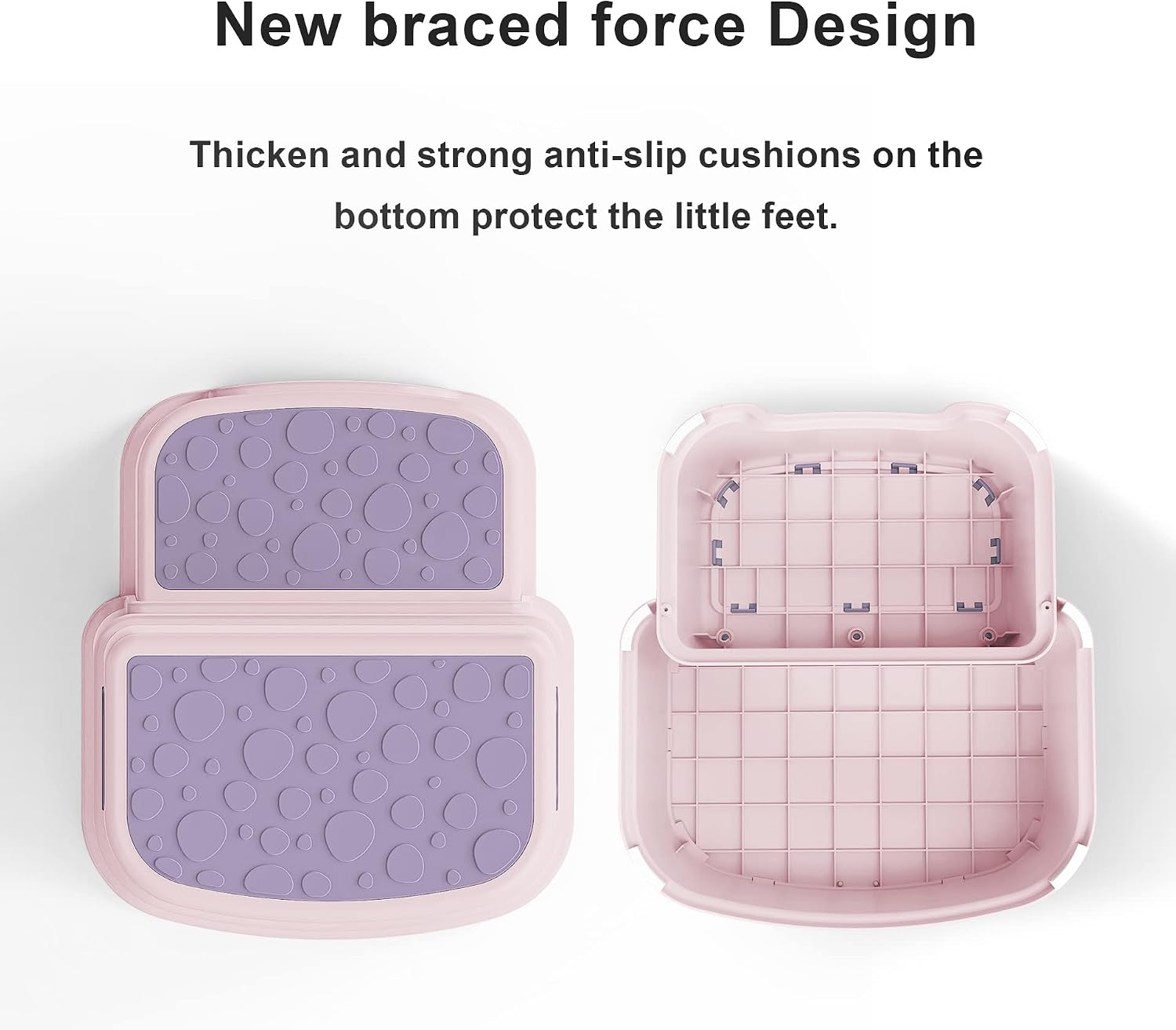 Toddler Step Stool for Kids - Non-Slip 2 Step Stool for Potty Training & Bathroom Sink, Dual Height 9.5", Sturdy Safety Nursery Stool for Kitchen & Toilet (Includes 2 Ducks)