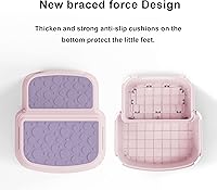 Vista 4 de Taburete de 2 escalones para niños, taburete para lavabo de baño, doble altura de 9.5 pulgadas, antideslizante para entrenamiento de orinal, cocina