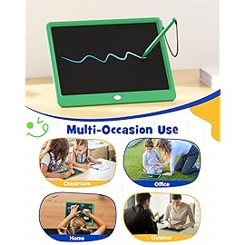 TEKFUN LCD Writing Tablet Doodle Board, 16inch Colorful Drawing Tablet Writing Pad, Kids Travel Essentials, Kid Toys for 3 4 5 6 7 8 (Green)