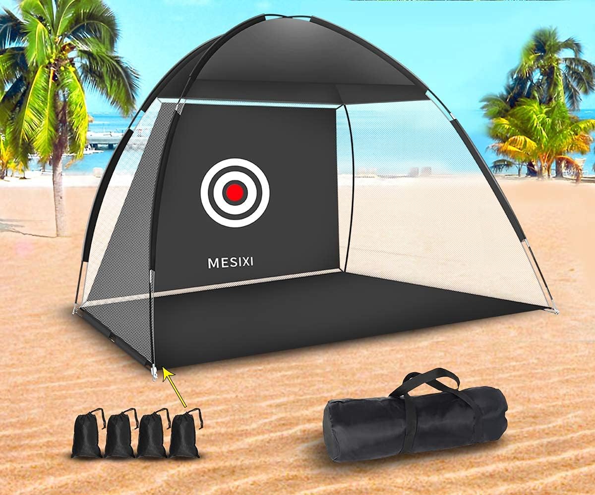 Upgraded Golf Net Golf Hitting Nets Training Aids Practice Nets for Backyard or Driving Range Swing Hitting Chipping Equipped with 3-in-2 Golf Mat and Solid Real Golf Balls for Indoor Outdoor Sports : Sports & Outdoors